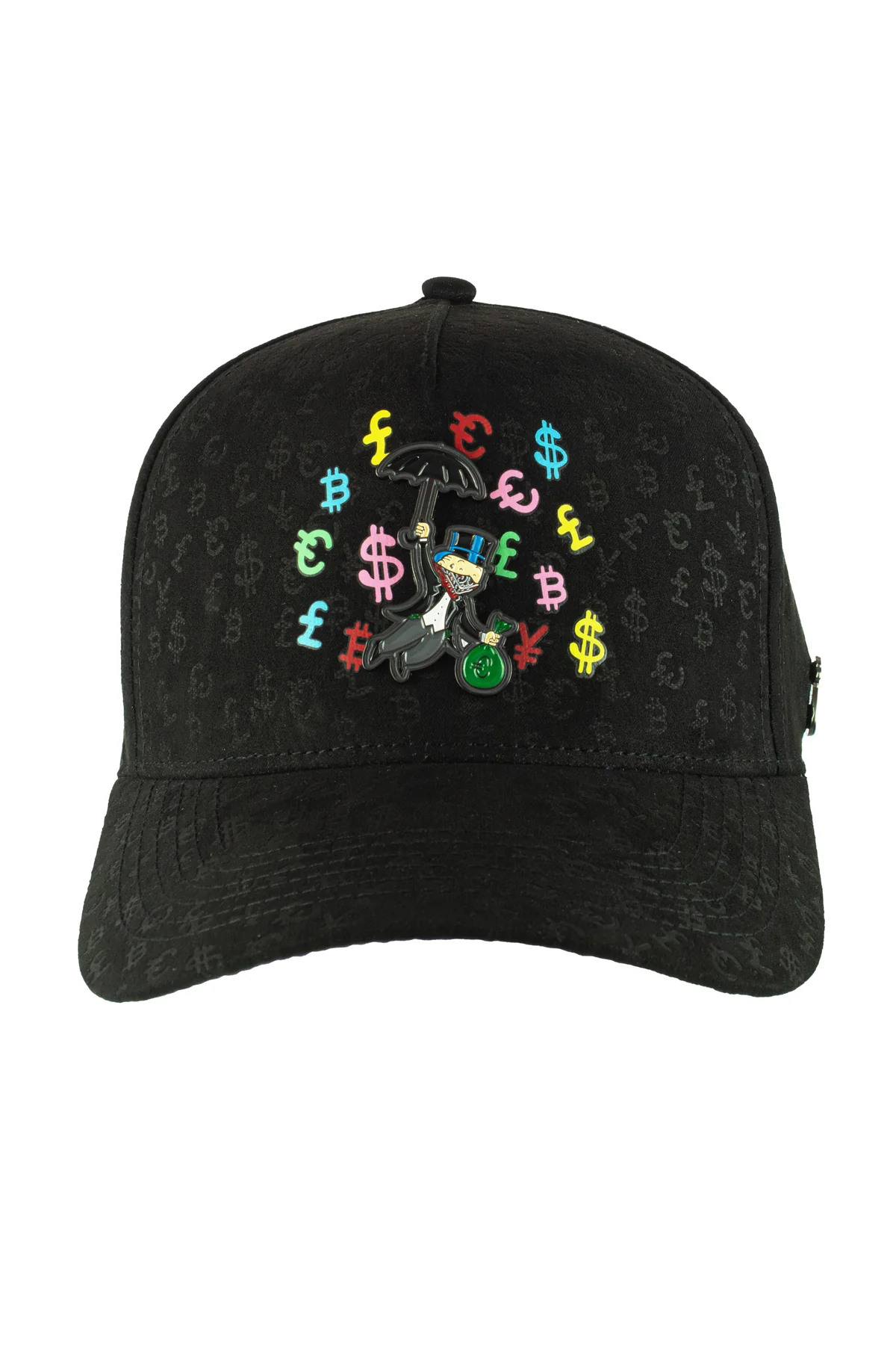 GORRA CASH ONLY MONOPOLY FT PURPLE VISOR SUEDE BLACK UNITALLA